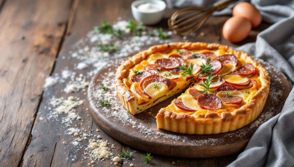 Torta salata con würstel