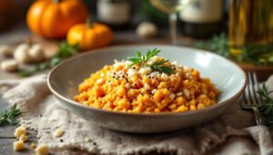 Risotto zucca e caprino