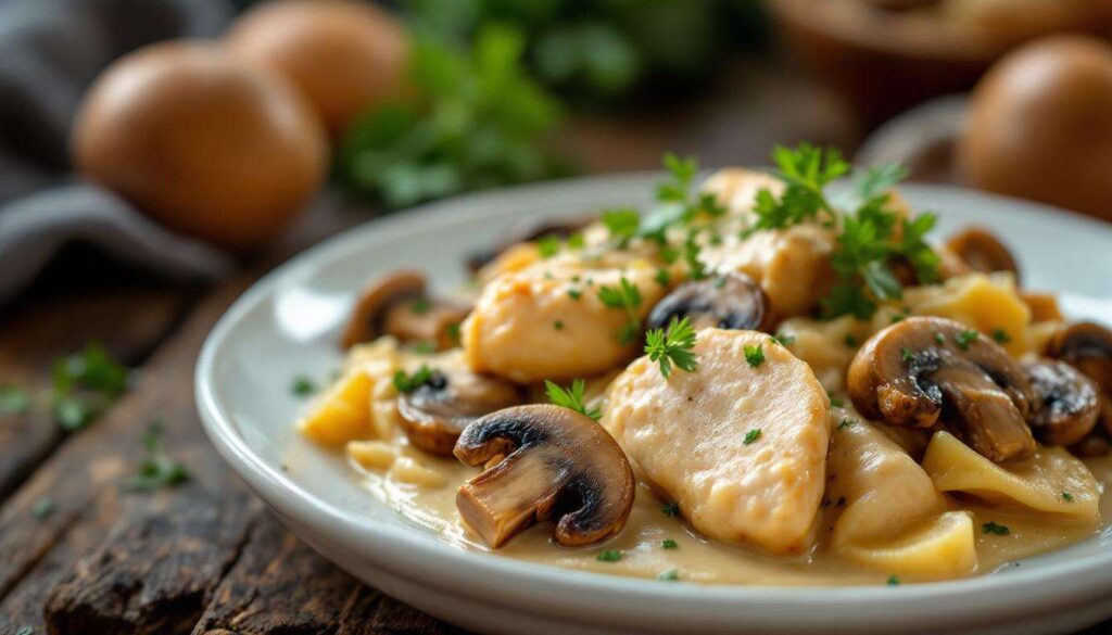 Perché la morbidezza del pollo e il profumo dei funghi rendono speciale questo secondo cremoso?