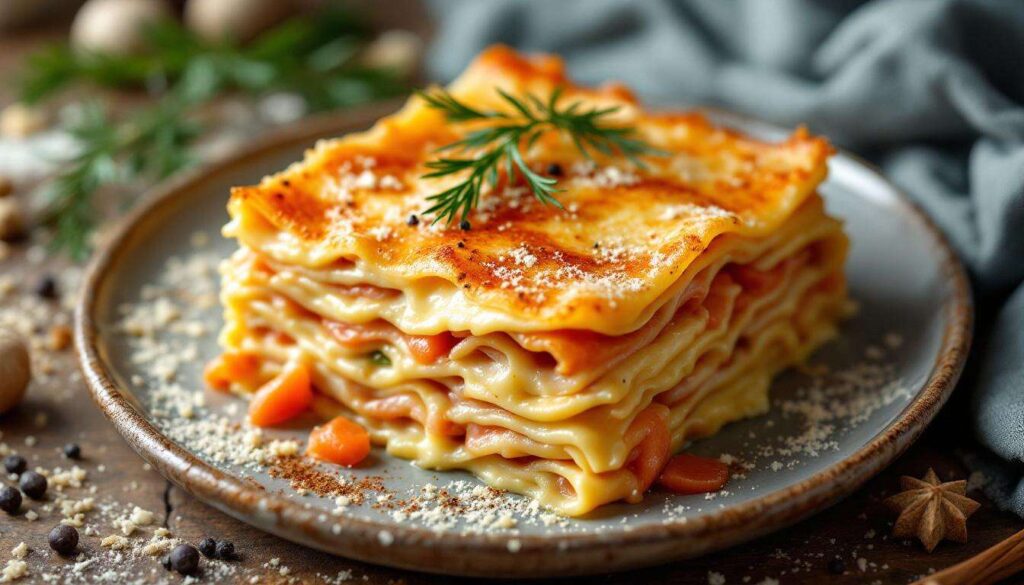 Una valanga di besciamella, salmone fondente e formaggio gratinato: queste lasagne di Natale sono irresistibili